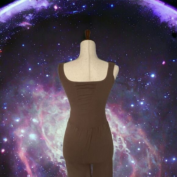 Free People Good Karma Flared Onesie in Mocha BNWOT - Picture 2 of 10